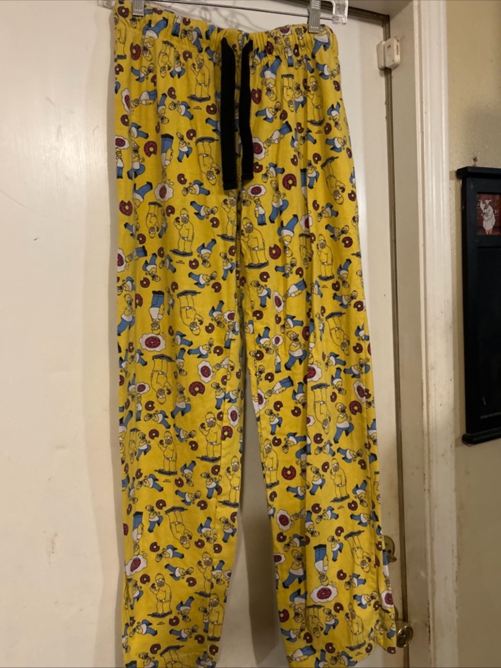 Yellow Printed Women's Pajama Pants with Drawstring